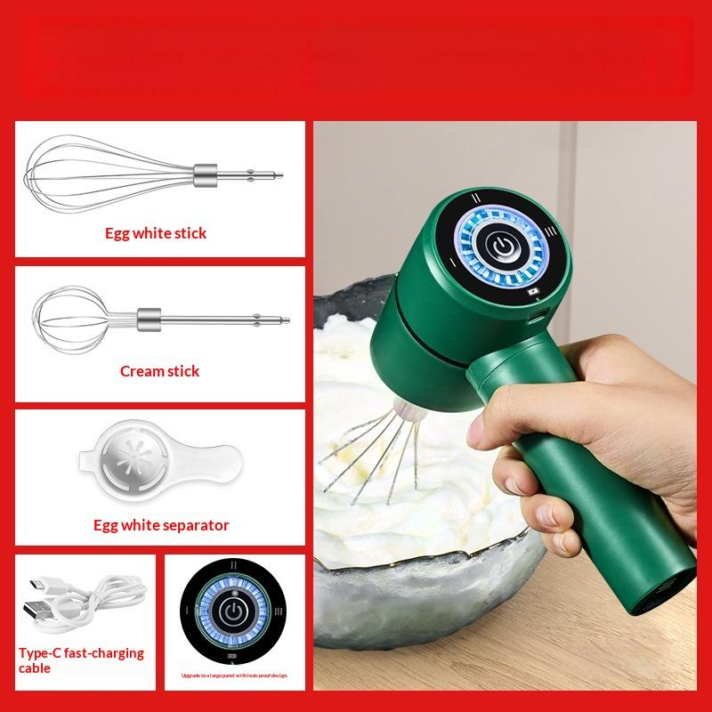 Electric Egg Beater Rechargeable Home Handheld Small Wireless Egg Beater Baking Cream Electric Whip Blender Hand Mixer For Cakes