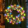 Seasonal Holiday Crafting Set Christmas Diamond Painting Wreath Kit with LED String Lights, Snowman Pearl Art Shiny Acrylic Craft for Adults,
