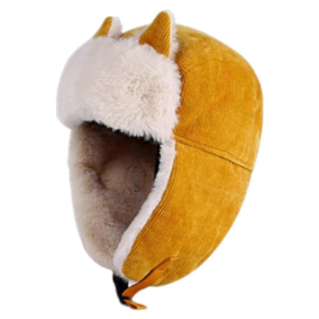 Women's Winter Bomber Hat with Cat Ear, Fluffy Lining, Adjustable Earflap, Windproof for Skiing and Daily Wear