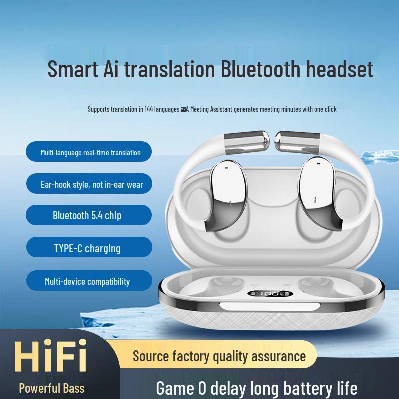 2025 Hanging Ear E11S Smart AI TWS Non-in-ear Real-time Translation Wireless Bluetooth Earbuds