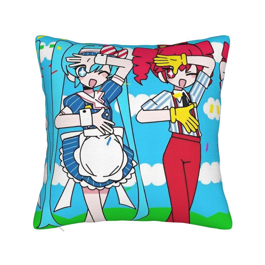 Chibi Mesmerizer Kasane Teto Square Pillowcases Sofa Kawaii Cushion Case Virtual Singer Home Decoration Pillowcase 40*40