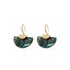 Retro Smudged Fan-shaped Fringed Ear Hook Women's Fashion Niche Exquisite Earrings Exaggerated Personality Design Earrings Advanced Sense
