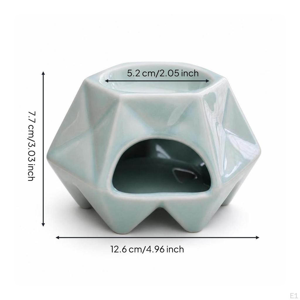 Tabletop Burner with Tealight Holder Glazed Tea Warmer Glossy Leaf for Home, Desk