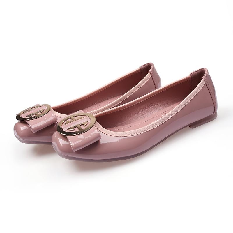Primavera Otoño Mujeres Bailarinas Suaves Lujo Elegante Moda Marca Zapatos de Señora Negro Rojo Rosa Talla Grande 43