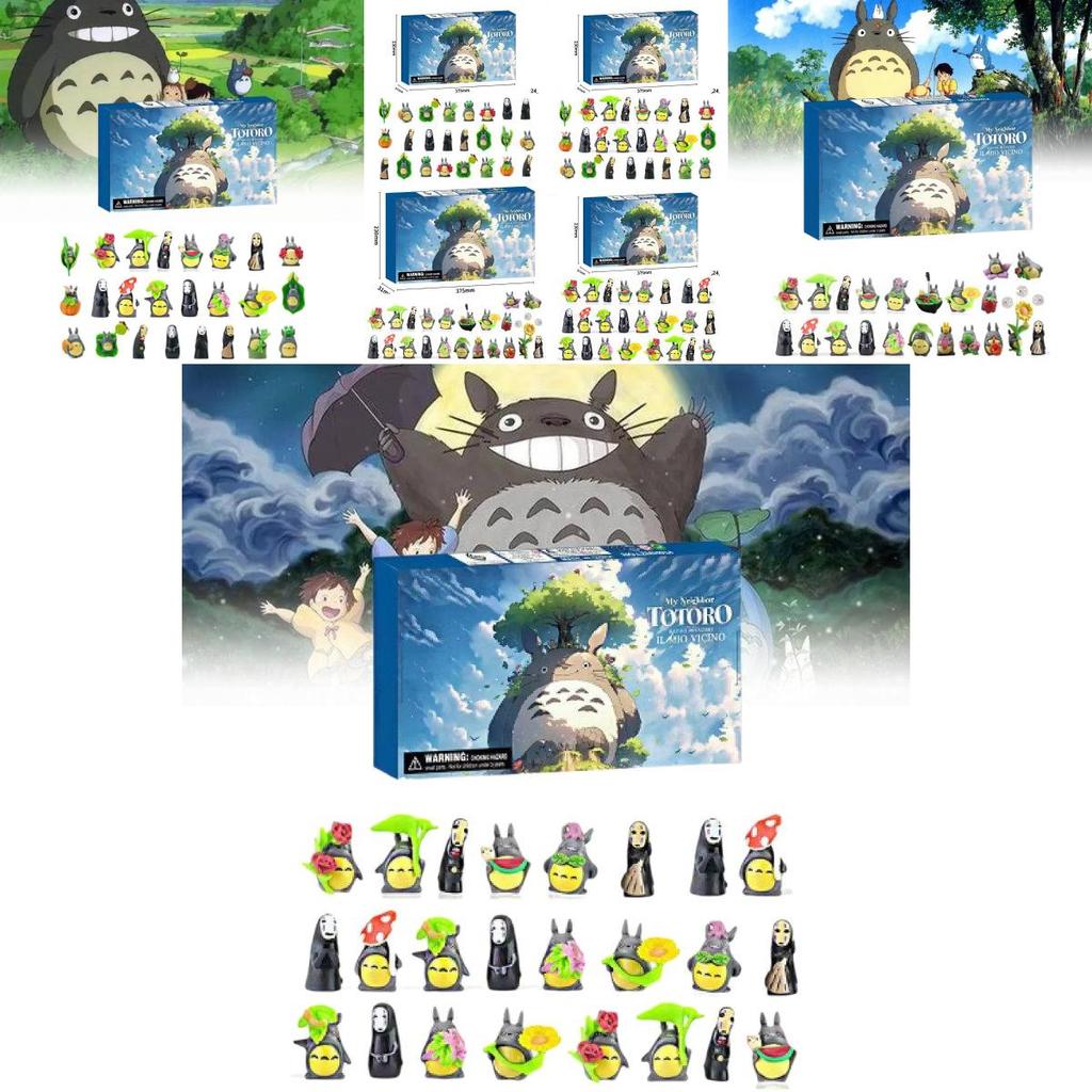 Enchanting Totoro Figurine Collection Featuring 24 Blind Box Sets With Unique Designs