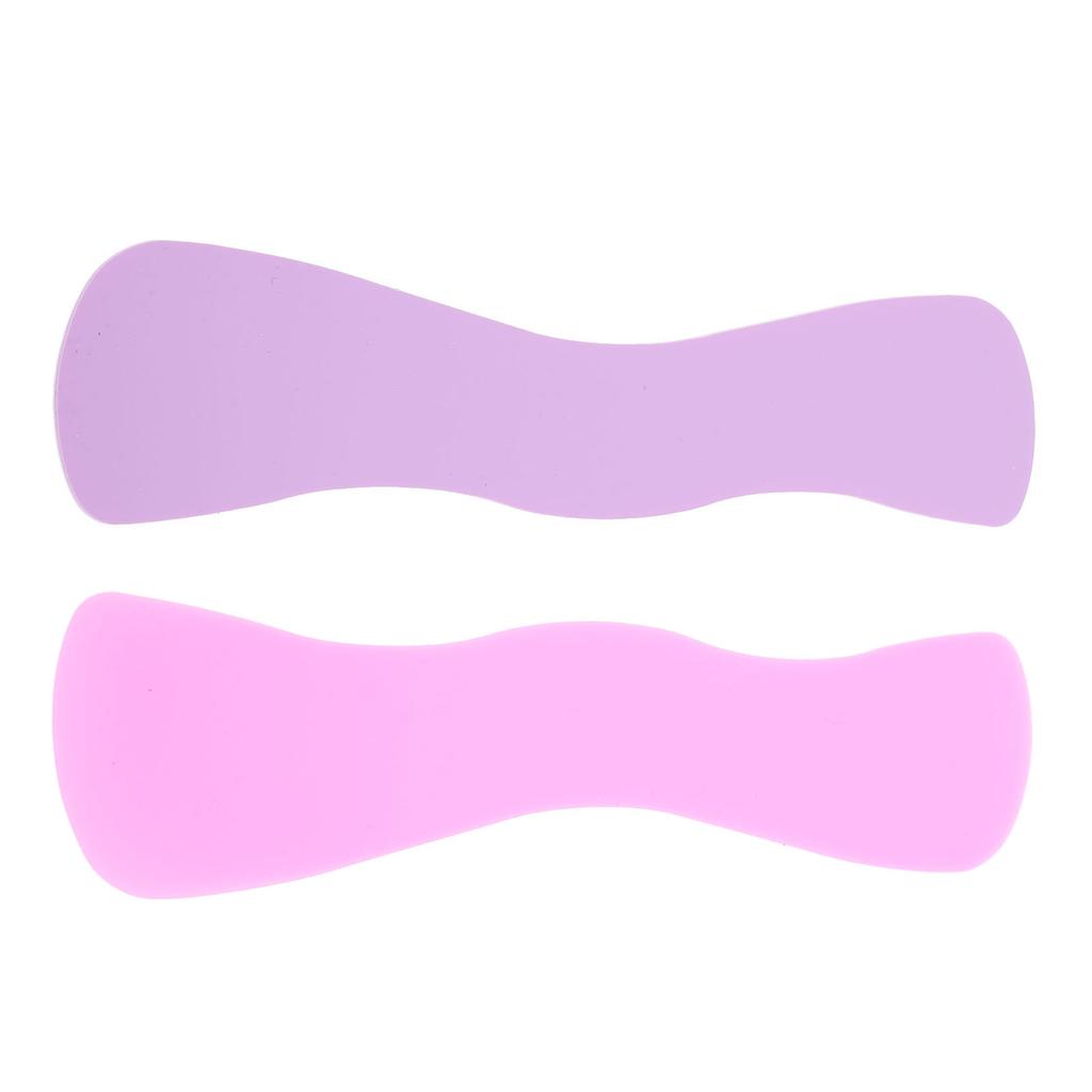 2PCS Support Cils Faux en Silicone Forme Vague Réutilisable Coussinets Cils Violet Rouge Rose