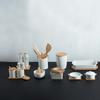 Set Of 4 Seramik Spice Containers On A Bamboo Base