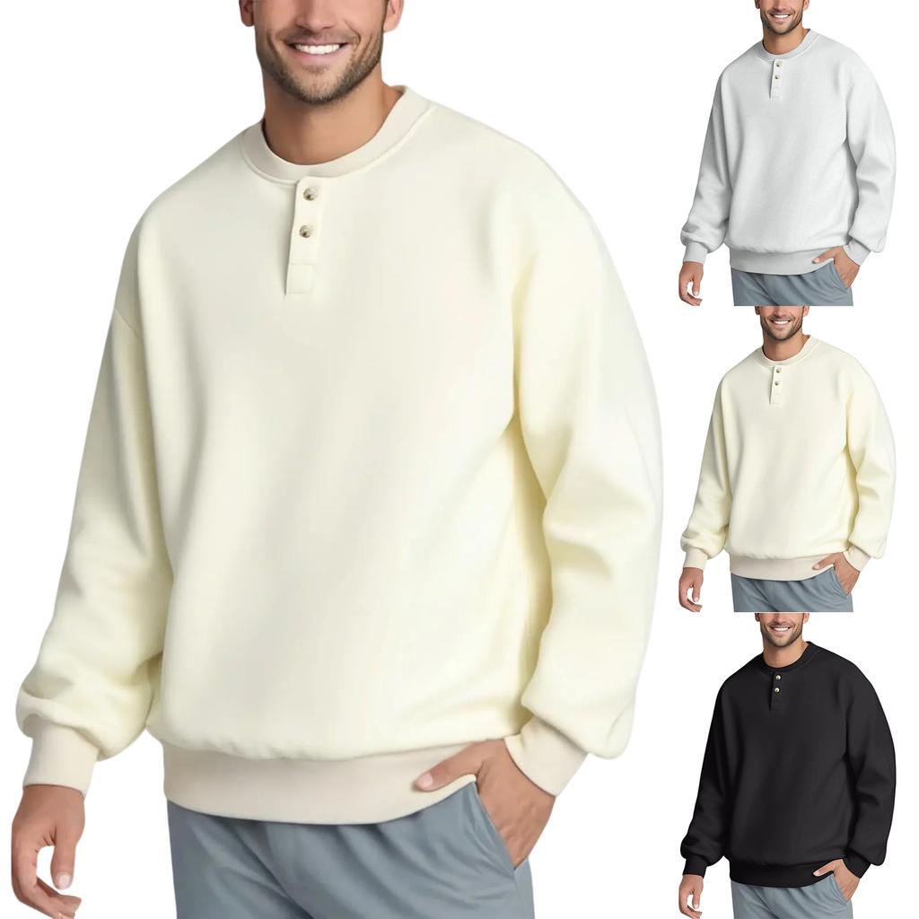 Men's Hoodie Loose Casual Long Sleeved Round Neck