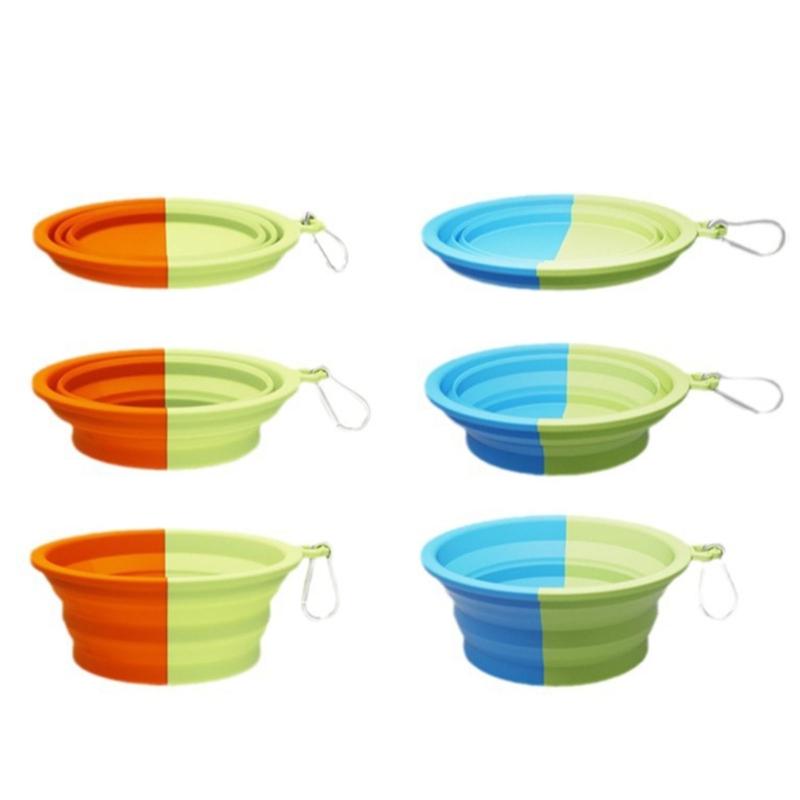 380ml Portable Silicone Dogs Bowl with Clip Perfect Travel Pet Feeding Water Dish for Outdoor Adventures Large Capacity