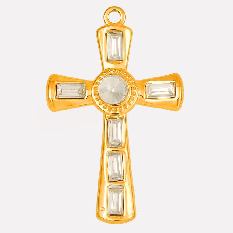 Strass-Accessoires Religiöse Christus-Edelstahl-Anhänger Für Schmuckherstellung Zubehör Kreuz-Anhänger Handgefertigtes Material