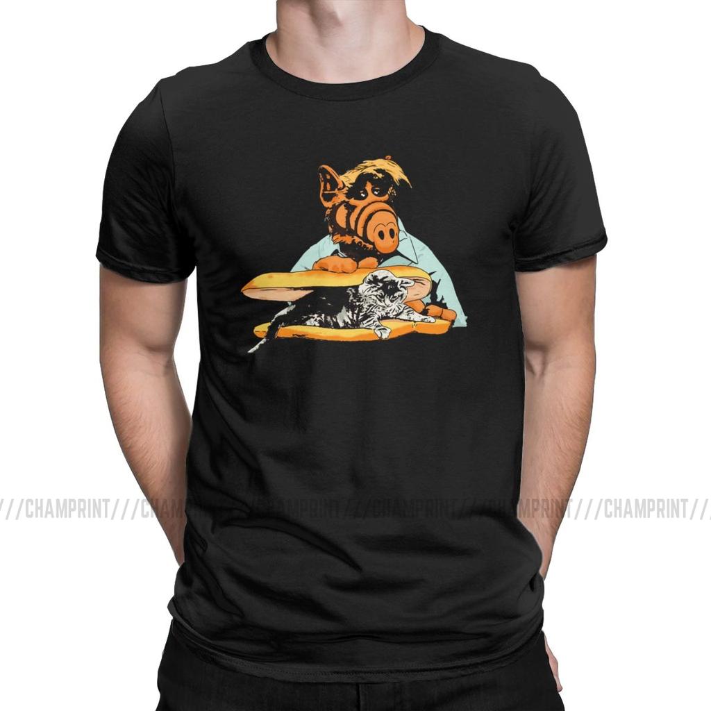 Mens Kitty Sandwich Alf The Extraterrestrial Tv Show T Shirts Melmac 100 Cotton Clothing Funny Tees Birthday Gift TShirts