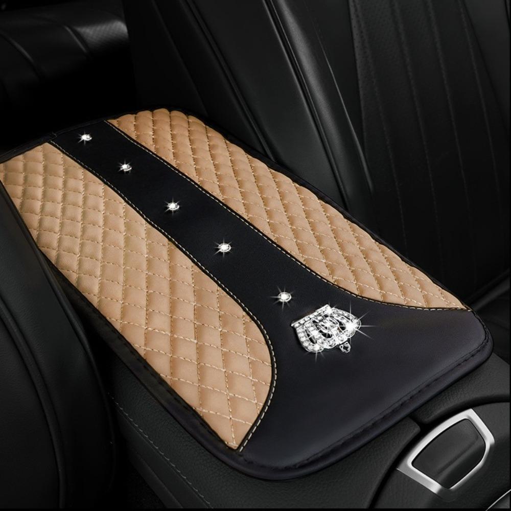 

Подушка подлокотника из искусственной кожи для автомобиля, мягкий коврик для консольного бокса, новый чехол для подлокотника хаки