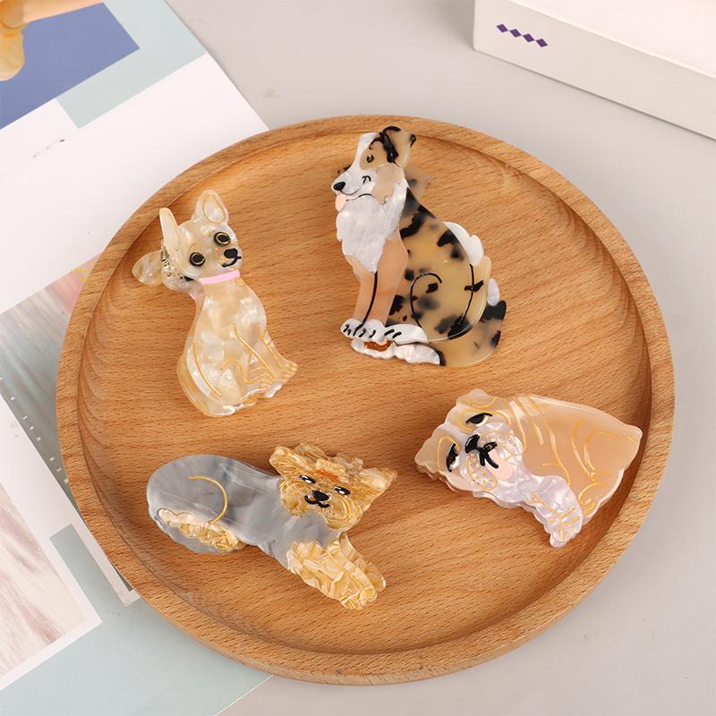 1Pcs Cute Cartoon Dog Hair Clips Acrylic Hair Clips For Women Girls Pins Hair Accessories Hair Grips Acetate Headwear Party Gift