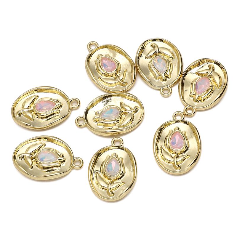 Kovové přívěsky s tulipánovým přívěskem 14 x 21 mm na výrobu šperků Náhrdelník s vlastními rukama