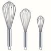 Set of 3 Stainless Steel Whisks - Manual Kitchen Mixer for Stirring, Beating, and Blending, Ergonomic Design, Food-Grade, Easy To Clean