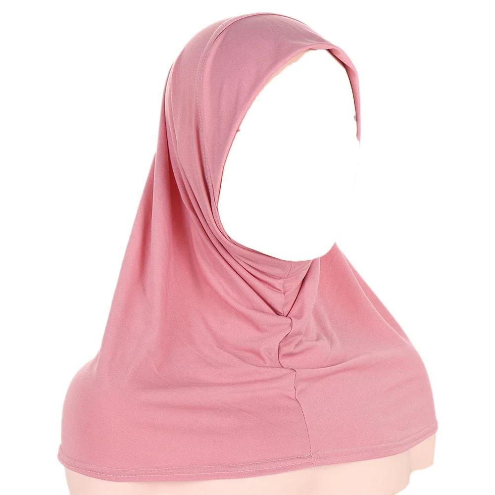 New Jersey Muslim Hijab Underscarf Inner Cap Solid Women Wrap Neck Cover Headscarf Turban Headband Sport Hijab Islamic Headwear