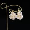 Statement Shell Flower Hoop Earrings Personality  New White Pendientes Mujer