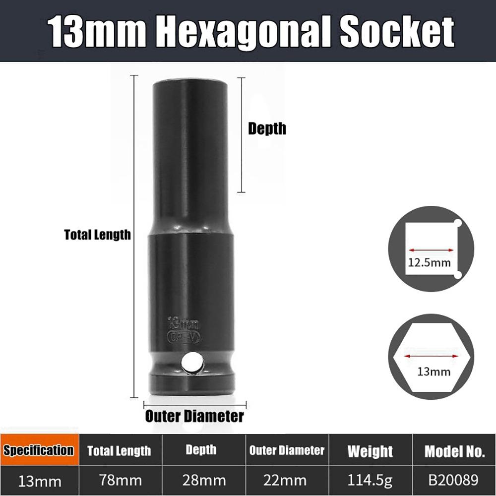 1Pcs 9-32mm Impact Wrench Drive Socket Electric Hex Standard Socket Head Adapter  Tire Removal Tool