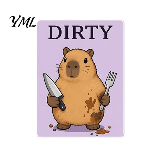 Easy Flip Dishwasher Indicator Clean Dirty Magnet, Acrylic Cartoon Animal Sign, Magnet Double-Sided & for Kitchen Decoration Magnetic