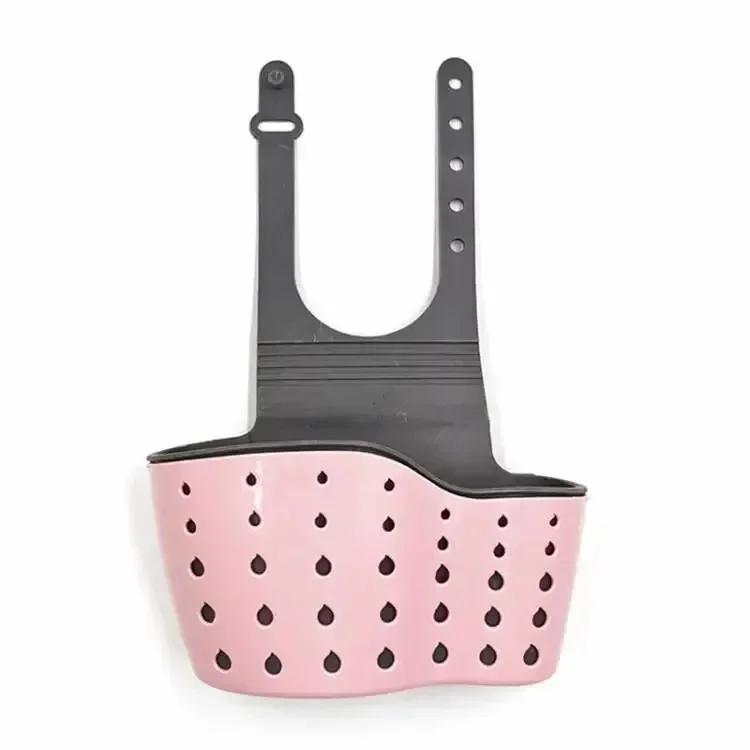 Home Storage Cestello di scarico Supporto per lavello da cucina Mensola per sapone e spugna regolabile Cestello di scarico appeso Borsa Accessori da cucina