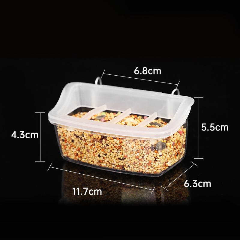 Parrot Feeder Drinker Pet Cage Plastic Food Container Hanging Bowl Feeder Box