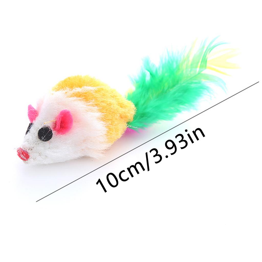 Interactive Cat Toy Chasing Toys Colorful Cute Plush Interactive False Mouse for Indoor Cats Entertain