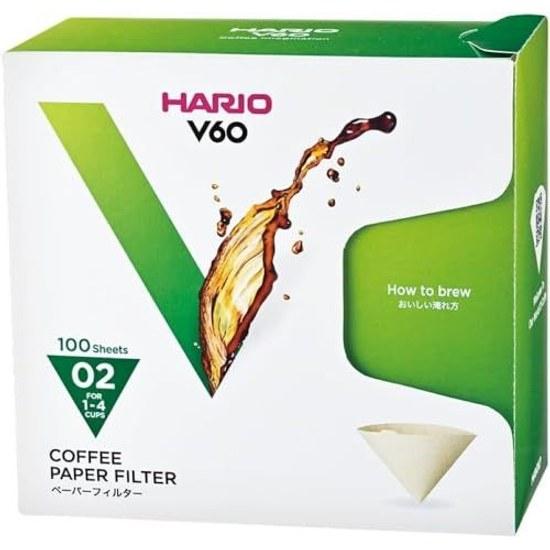 HARIO V60 Paper Filter Coffee Maker Compatible Brown Misarashi 1-4 Cups Made Japan VCF-02-100MK