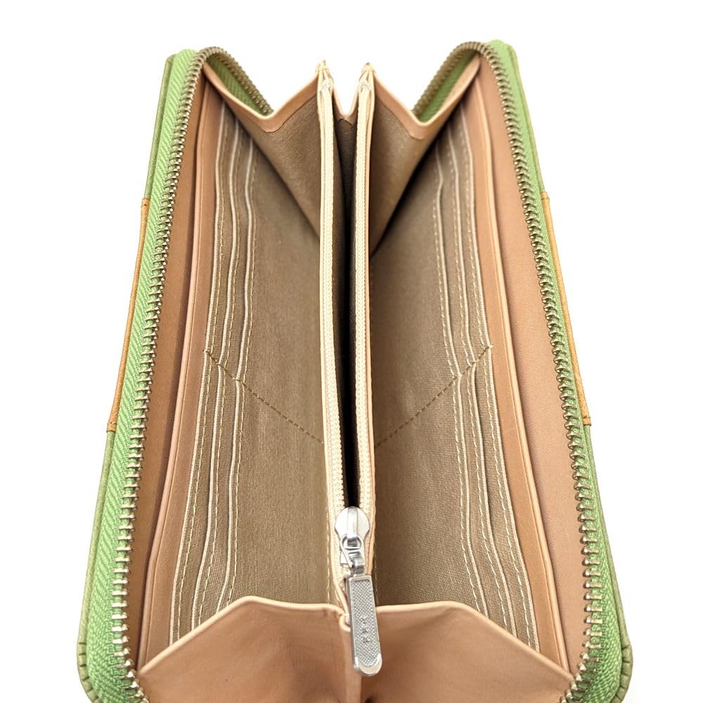 Karukuru Vegetable Series Round Zipper Long Wallet MOS-VG001 GreenCamel