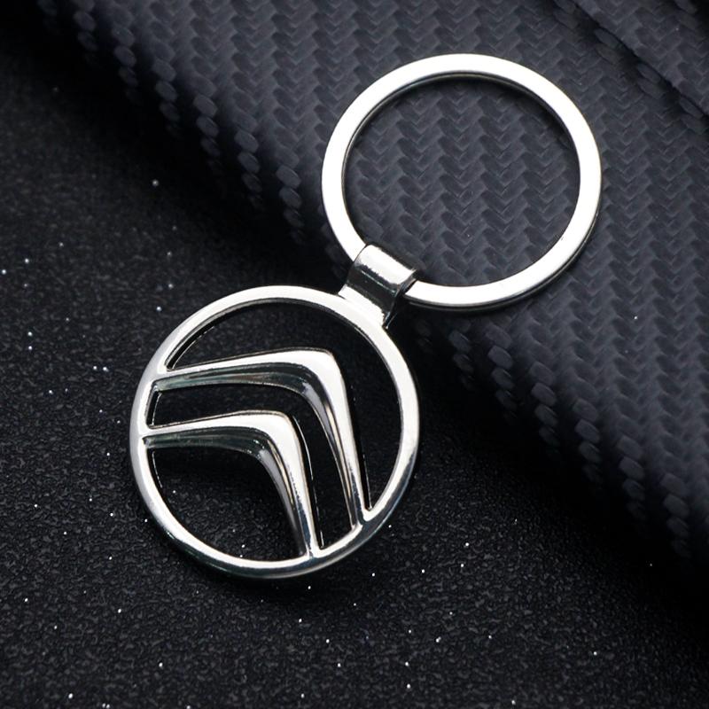 Metal+Leather Car Styling Keychain Key Rings For Citroen C1 C2 C3 C4 C5 C6 C8 C-Crosser C3 Picasso C4 Picasso DS3 Berlingo XSARA