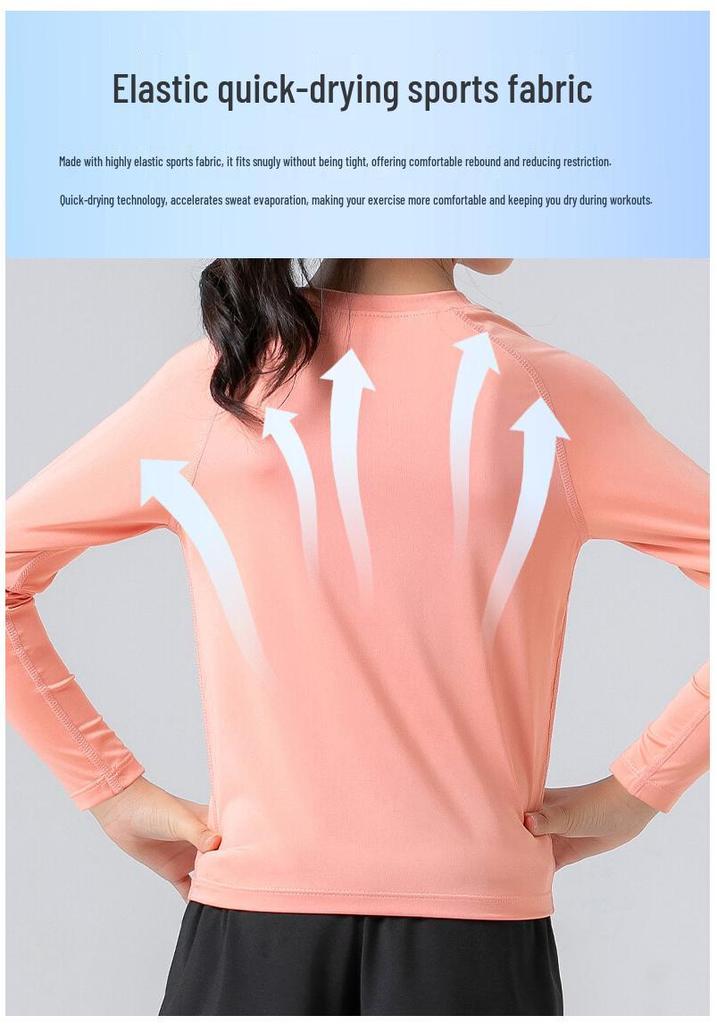 Children's Quick-Dry Long Sleeve Fitness & Yoga Wear for Boys and Girls