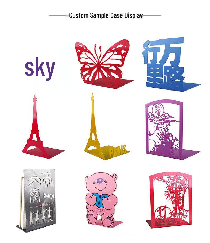 Powder Pink Letter-Shaped Metal Book Stand and Desktop Book Holder