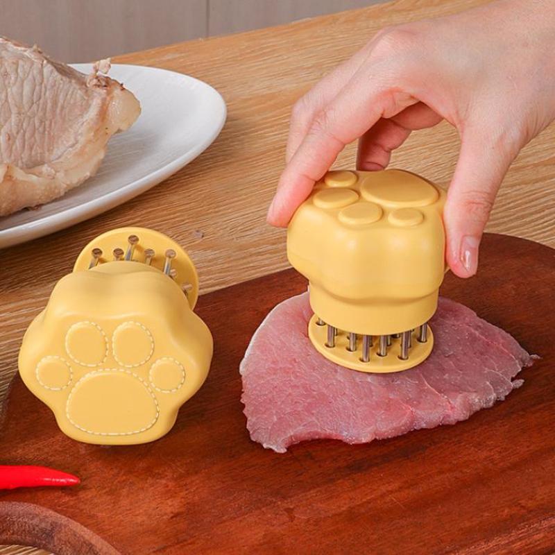 Stainless Steel Cat'S Paw Shape Meat Tenderizer Tender Meat Needle Meat Tenderizer Tool With Needle Meat Hammer Cooking Tool
