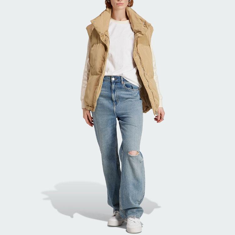 Adidas Originaler Langermet T-skjorte Med Bokstavtrykk Amerikansk Vintage Fargeblokk Sport Crew Neck Dame Topper Gul IN4137