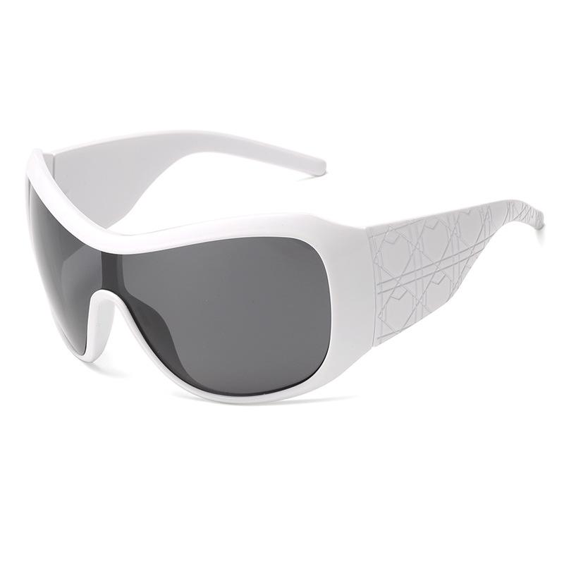 Y2K Face Mask Oversized Frame Sunglasses Women Trendy Ins Sunglasses Outdoor Fashion One-piece Sports Sunglasses