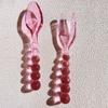 Heat Resistant Glass Spoons Fork Pink Green Coffee Mixing Spoon Creative Tableware Spoon  Household