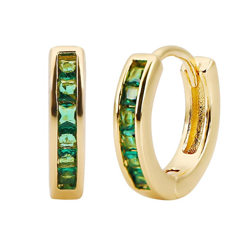 Minimalist Micro Paved Zircon Single Row Hoop Earrings Chic Advanced Sense Versatile Ear Buckle Jewelry For Women