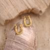 Geometric Irregular Hammered Stainless Steel Oil Press Stud Earrings, Cold Style Jewelry Ornaments