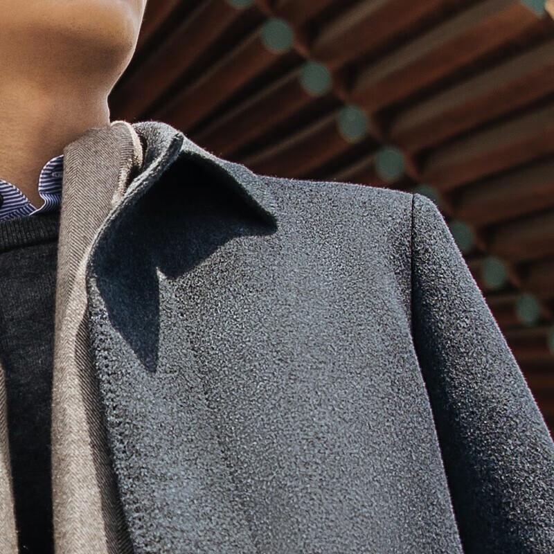 Youngor Men's Slim Fit Wool Blend Overcoat