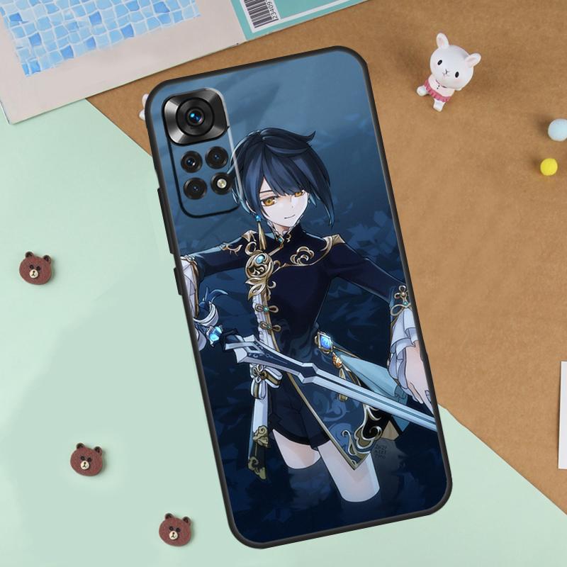 Genshin Impact Xingqiu Case For Xiaomi Redmi Note 13 14 9 10 11 12 Pro 10S 11S 12S Cover For Redmi 13C 10C 12C 14C