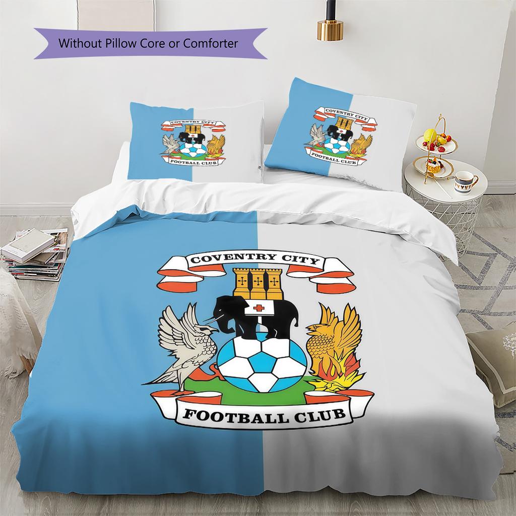 Coventry City Muster Bettwäsche Steppdecke Set Heimdekoration Geschenk (1 Bettbezug + 2 Kissenbezüge (ohne Füllung)).xwn
