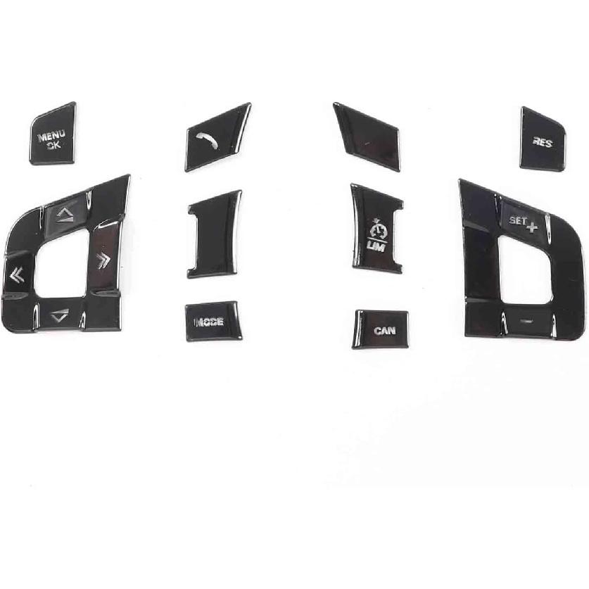 Daeiclru Lenkradtasten-Zieraufkleber Kompatibel mit Jaguar XE XEL XF XFL F-PACE E-PACE F-TYPE, Innendekoration für Lenkradtasten aus Legierung