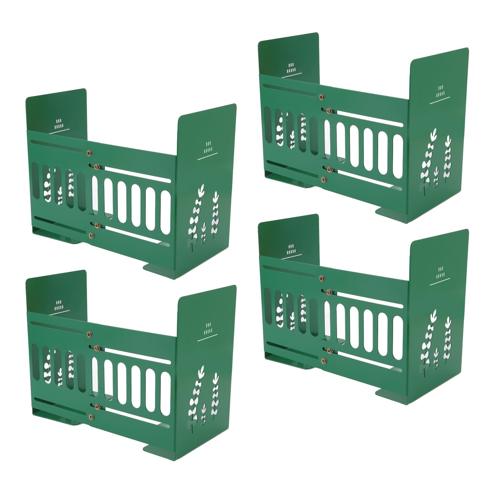 

4 шт. Подставки для книг Выдвижная структура Гибкая регулируемая металлическая тонкая конструкция Прочная поддержка книги светло-зеленый