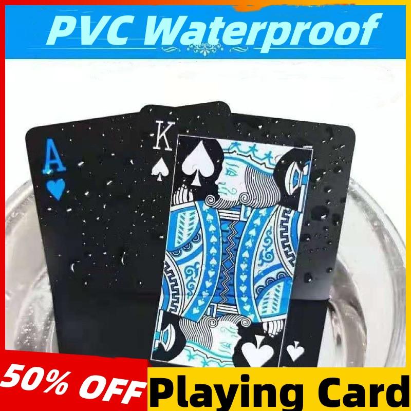 Waterproof Black Plastic Poker Cards Durable Playing Cards Gambling Board Game Family Home Gift