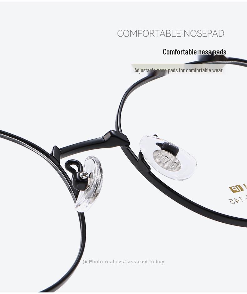 Fashionable Titanium Round Frame Eyeglasses with IP Plating