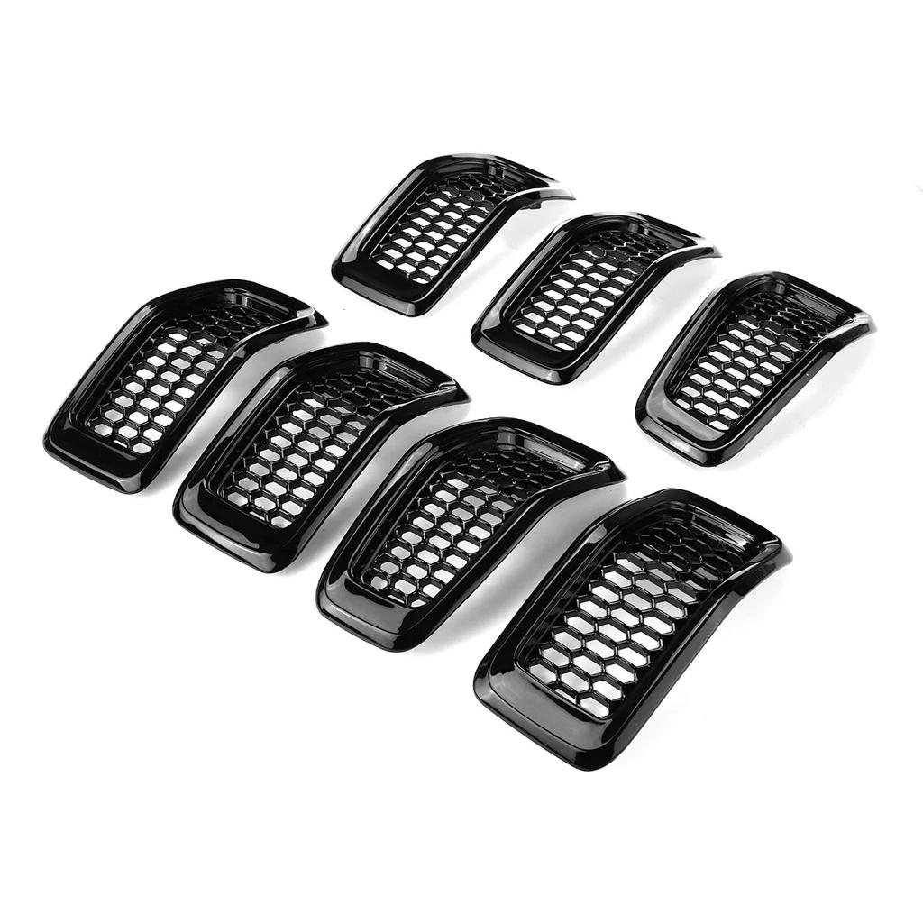 Chrome/Glossy Car ABS Front Mesh Racing Grills For Jeep Cherokee 2014 2015 2016 2017 2018 Exterior HONEYCOMB Racing Grille