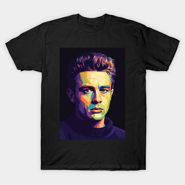 

Men Black Print T-shirt James Dean No-Cut Transfer Paper Print Cotton Tshirt XL