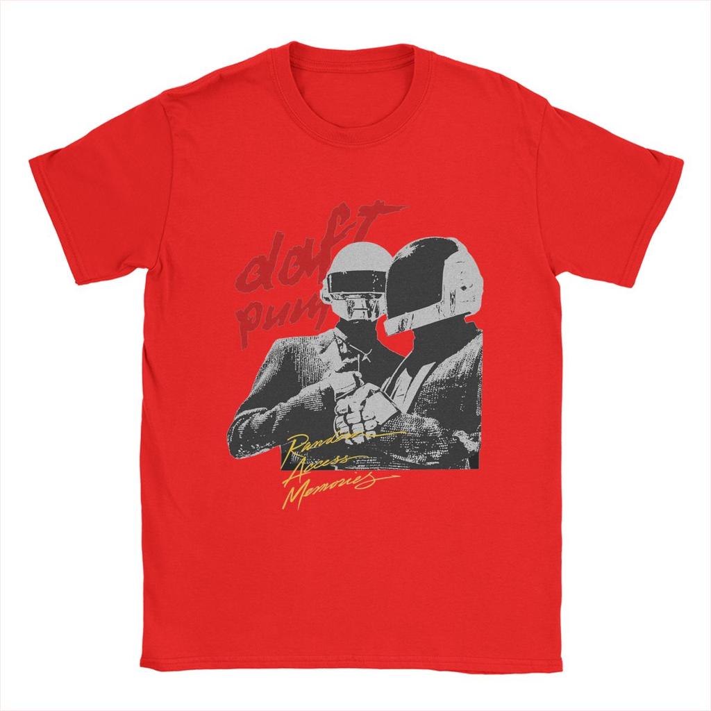 Daft Punk T Shirts Men's 100% Cotton Vintage T-Shirts Crewneck Tees Short Sleeve Clothing Gift Idea
