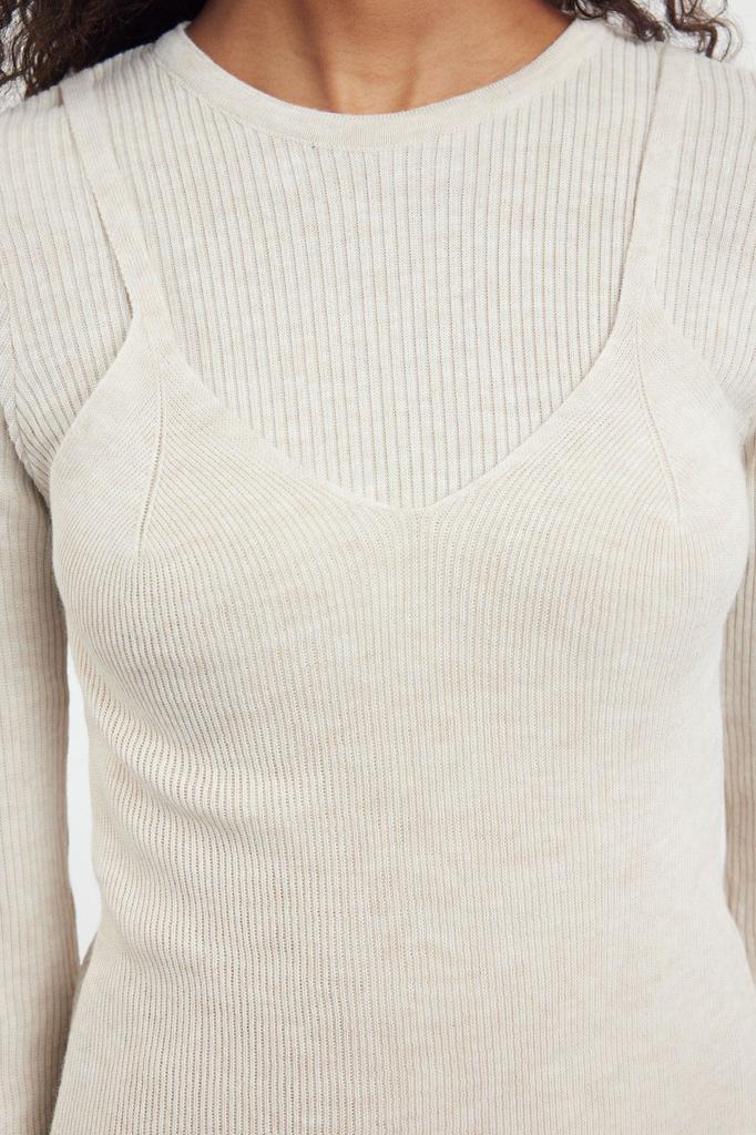 Women's Elegance Style Sweater Navy Blue Basic Double Knitwear Sweater