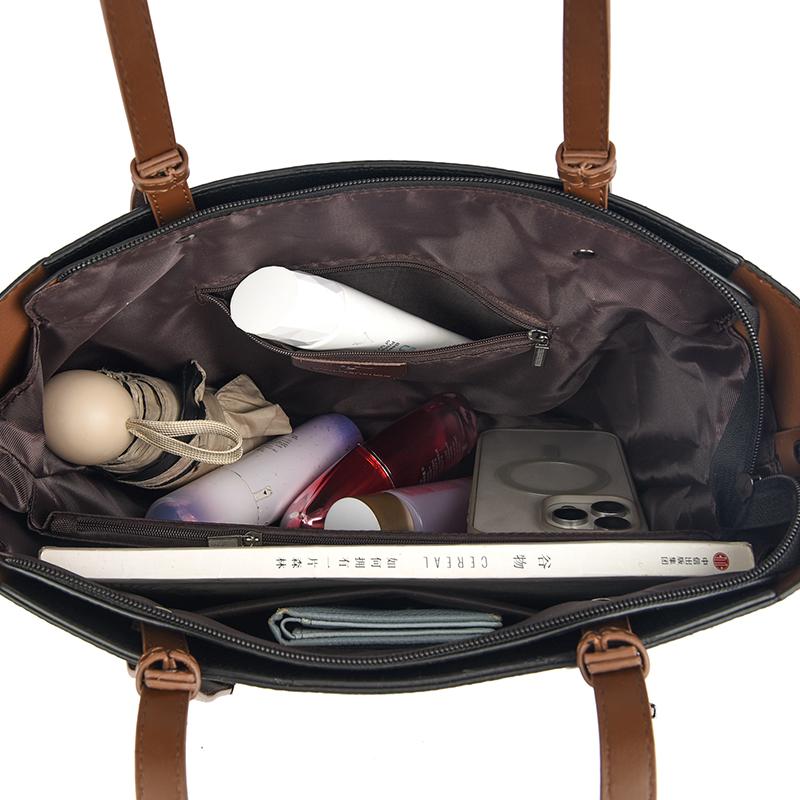 Damen Minimalistische Tragetasche, Schultertasche mit großem Fassungsvermögen, Retro Tragetasche, Damenhandtasche, Modische Alltags-Schultertasche