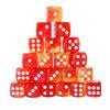 Rounds Corner Six Sided Dices Bulk, Pack of 50 Assorted Color 12mm D6 Acrylic Dices Cubes with Number Dots for Kids Use